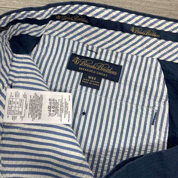 NWT Brooks Brothers Bermuda Shorts Seersucker Blue Men’s 44 Preppy 100064821 - Picture 11 of 15